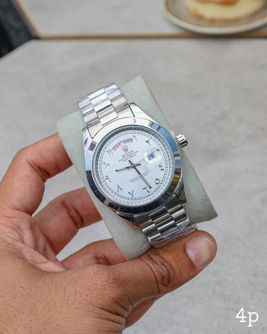 Day-Date Silver White Dial Edition Watch – Model RW0356